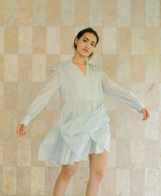 Sophia Tiered Dress in Maya Blue
