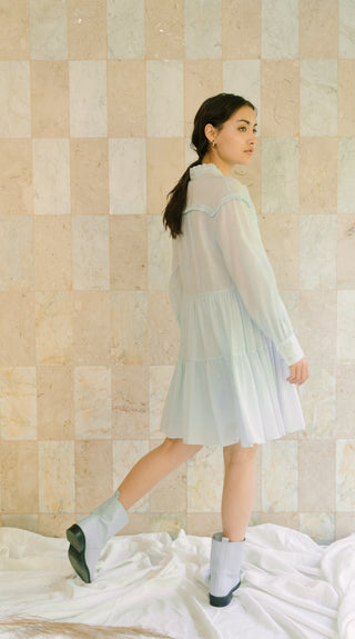 Sophia Tiered Dress in Maya Blue