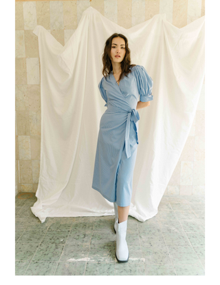 Eleanor Dress in Poplin Checker