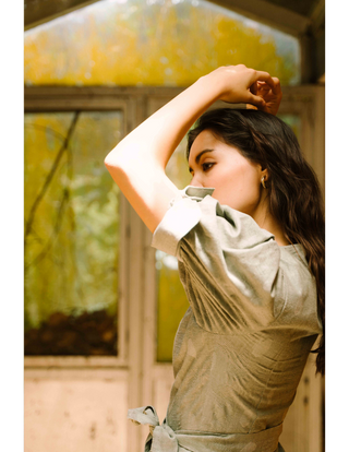 Eleanor Dress in Sage Jacquard