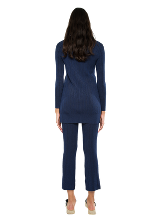 Ellie Rib Knit Dress/ Cardigan Navy with Black Combo