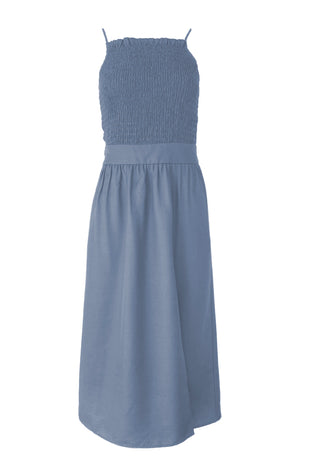Nora Midi Silk Dress Sky Blue
