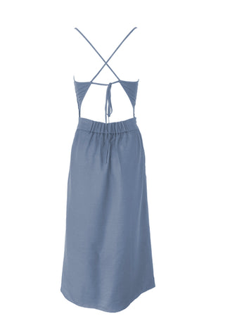 Nora Midi Silk Dress Sky Blue