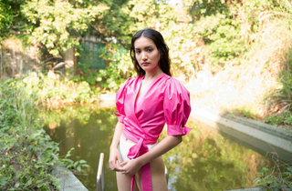 Jolie Wrap Top in Magenta