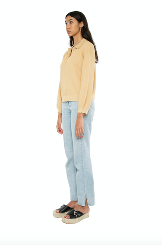 Zenni Collared knit Sweater Camel