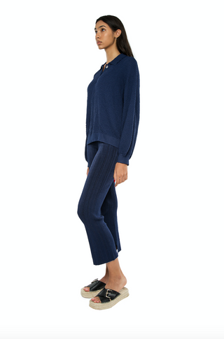 Zenni Collared knit Sweater Navy