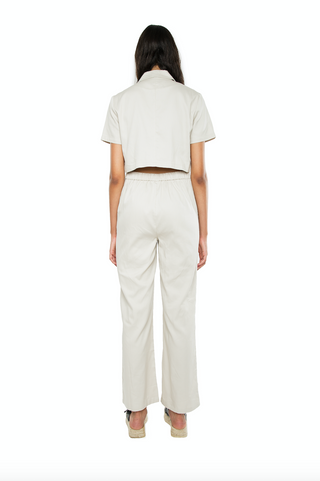 Harper Collared Jumpsuit Coconut Cream