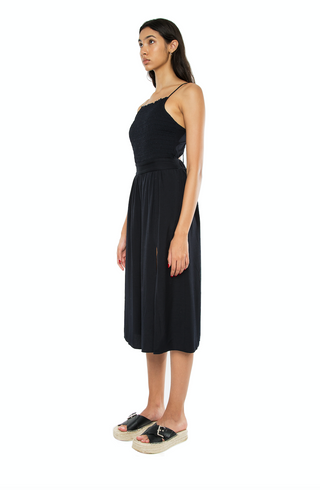 Nora Midi Silk Dress Black