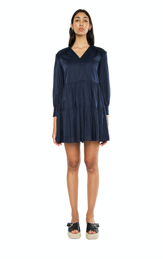 Sophia Tiered Dress in Navy