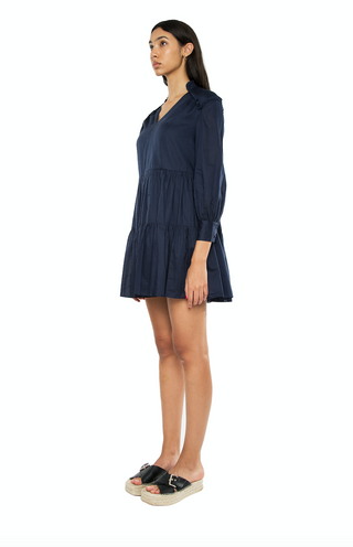 Sophia Tiered Dress in Navy