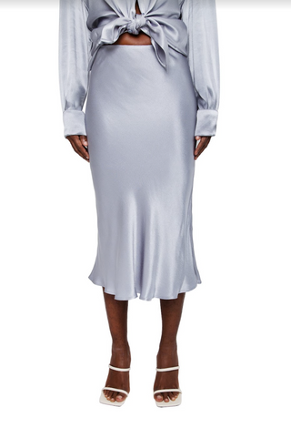 Grace satin Skirt in Bluemoon