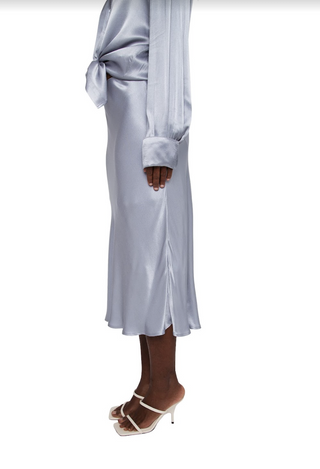 Grace satin Skirt in Bluemoon