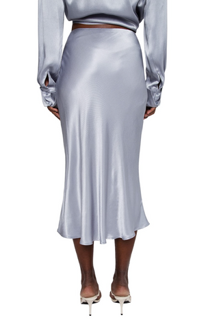 Grace satin Skirt in Bluemoon