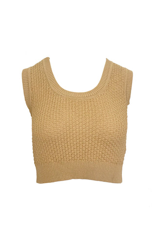 Brea knit Cropped Top  Camel
