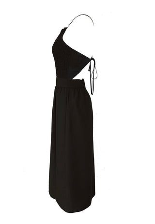 Nora Midi Silk Dress Black